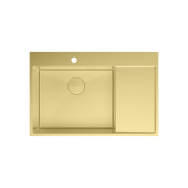 Кухонная мойка Lemark KEZADRA 780L прямоугольная с крылом из нержавеющей стали (чаша СЛЕВА) цвет: Светлое золото (9938150)