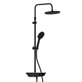 Damixa Apollo душевая система с ванно-душевым ТМС смесителем-полкой, черный (947760300)