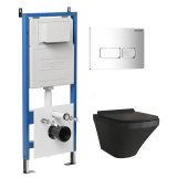 Комплект 3 в 1: инсталляция 900.K31.01.000+клавиша 700.K31.03.100.100 хром глянцев+унитаз GR-4440BMS (97.4440BMS.03.100)