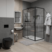 Душ. ограждение NG-0220-08 BLACK (1200х800х1950) прямоугольник, дверь распашная, 1 место (_02200832BLACK) Душ. ограждение NG-0220-08 BLACK (1200х800х1950) прямоугольник, дверь распашная, 1 место (_02200832BLACK)