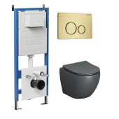 Комплект 3 в 1: инсталляция 900.K31.01.000+клавиша 700.K31.05.32M.32M золото сатин+унитаз GR-4455GMS (97.4455GMS.05.32M)