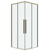 Душ.ограждение 300.K33.01.8080.32.00 Galaxy (80*80*195) квадрат,раздвиж,золото сатин,стекло прозрачное (300.K33.01.8080.32.00)