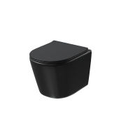 Унитаз GR-4477BMSQ (485*360*330) ЧЕРНЫЙ МАТОВЫЙ подвесной безободковый СМЫВ ТОРНАДО БЕСШУМНЫЙ 1 мест (GR-4477BMSQ)