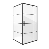 Душ. ограждение NG-0280-08 BLACK (800х800х1950) квадрат, дверь распашная, 1 место (_02800831BLACK)