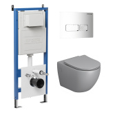 Комплект 3 в 1: инсталляция 900.K31.01.000+клавиша 700.K31.03.100.100 хром глянцев+унитаз GR-4411GMS (97.4411GMS.03.100)