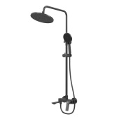 Душевая стойка Galaxy 500.K35.01.210 с верхним душем, ручной лейкой и смесителем, черный матовый (500.K35.01.210)