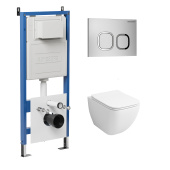 Комплект 3 в 1: инсталляция 900.K31.01.000+клавиша 700.K31.02.110.110 хром матовый+унитаз GR-4447S (97.4447S.02.110)