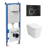 Комплект 3 в 1: инсталляция 900.K31.01.000+клавиша 700.K31.02.210.210 черный матовый+унитаз GR-4441S (97.4441S.02.210)