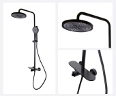 Комплект для ванны и душа Bronze de Luxe ICON, черный матовый (80112CB)