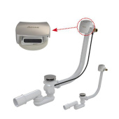 Сточный комплект Ravak для ванны с заполнением и переливом "Хром" квадратный 800 мм (X01504)