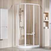 Душевой уголок полукруглый Ravak Supernova SKCP4-90 белый+транспарент (31170100Z1)