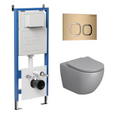 Комплект 3 в 1: инсталляция 900.K31.01.000+клавиша 700.K31.02.310.310 золото мат.+унитаз GR-4411GLMS (97.4411GLMS.02.310)