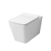 Унитаз GR-4414S (600*355*410) подвесной БЕЗОБОДКОВЫЙ с тонкой крышкой, 1 место (GR-4414S)