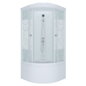 Душевая кабина Тритон Стандарт 90*90 Б 1/4 круга, глуб. подд., Аква, Узоры, Белый, ДН4 (9 мест+сифон D50мм) (Щ0000027243)