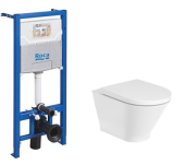 Инсталляция для унитаза ROCA ONE ZRU9307708 + Унитаз подвесной ROCA GAP ROUND 3460NL000 Rim гор. вып. 40*35,5 (белый) + Сиденье для унитаза ROCA GAP ROUND 801D12007 (Set 2.1)