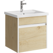 Подвесная тумба Aqwella Urban 50 см с одним ящиком в цвете дуб давос, с умывальником (URB0105DD)