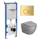 Комплект 3 в 1: инсталляция 900.K31.01.000+клавиша 700.K31.05.30M.30M золото глянц+унитаз GR-4411GMS (97.4411GMS.05.30M)