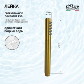 Душевая лейка ручная PAINI Tonda 22х210 мм, латунь, брашированное золото PVD (53PJ155AS)