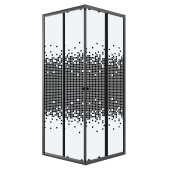 Душевое ограждение Niagara Eco NG-1008-14QBLACK (80х80х190) квадрат,раздвижное,черный,стекло мозаика,1 место (NG-1008-14QBLACK)