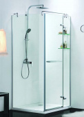 MONTREAL 1231-R Душевое ограждение 900*900*2000 БЕЗ ПОДДОНА, со стеклян полкой (распаш дверь), пр-ль СЕРЕБРО, стекло проз 8 мм. с покр Easy clean (AZ-NWG1231-R)