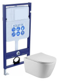 Унитаз с инсталляцией Set Aquatek Бетта унитаз Aquatek Бетта AQ1253W-00 +тонкое сиденье soft-close+ инсталляция Aquatek Standard INS-0000012 (Set AQUATEK БЕТТА)