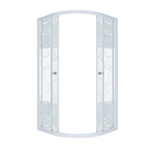 Душевая ширма Тритон Стандарт 100*100*187,5 УЗОРЫ, 1/4 круга, Аква, Белый (2 места) (Щ0000026697)