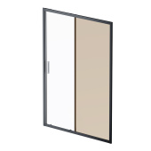 AM.PM Gem Solo Дверь душевая 140х195, стекло бронзовое, профиль черный матовый (W90G-140-1-195BBr)