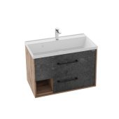 Тумба Grossman подвесная "РЕАЛ-80 см" с 2-я ящ. веллингтон/бетон Арья (ум.Classica-80) (108009)