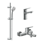 Комплект Cersanit для ванной 3 в 1: смеситель для раковины, смеситель для ванны FLAVIS и душевой гарнитур VIBE (64508) Комплект Cersanit для ванной 3 в 1: смеситель для раковины, смеситель для ванны FLAVIS и душевой гарнитур VIBE (64508)