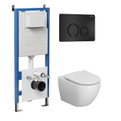 Комплект 3 в 1: инсталляция 900.K31.01.000+клавиша 700.K31.05.21M.21M черный матов.+унитаз GR-4411SQ (97.4411SQ.05.21M)