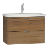 Шкаф Vitra Nest с раковиной c 2мя ящиками, 80 см, с LED подсветкой, цвет натуральная древесина (56147)