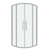 Душ.ограждение 301.K33.02.8080.10.00 Cosmo (80*80*195) полукруг,раздвижн,хром,стекло прозрачное,1место (301.K33.02.8080.10.00)