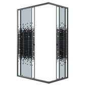 Душевое ограждение Niagara Eco NG-1012-14QBLACK (120х80х190) прямоугольник,раздвижное,черный,стекло мозаика,1 место (NG-1012-14QBLACK)