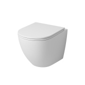 Унитаз GR-4455MS Color (490*370*360) БЕЛЫЙ МАТОВЫЙ подвесной БЕЗОБОДКОВЫЙ с тонкой крышкой (GR-4455MS)