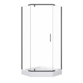 Душевое Ограждение Тритон Дека-Графит, 90х90, пятиуг., низ. подд. (3 места+сифонD90мм) (Щ0000073925)