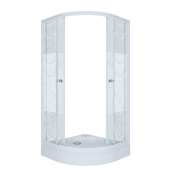 Душевое ограждение Тритон Стандарт 90*90 А  1/4 круга, низ. подд., Аква, Узоры, Белый  (3 места+сифон D90мм) (Щ0000025433)