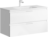 Подвесная тумба Aqwella Accent с двумя ящиками в белом цвете с умывальником из литьевого мрамора (ACC0110W)