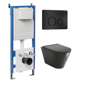 Комплект 3 в 1: инсталляция 900.K31.01.000+клавиша 700.K31.05.21M.21M черный мат.+унитаз GR-4477BMSQ (97.4477BMSQ.05.21M)