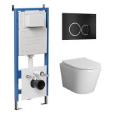 Комплект 3 в 1: инсталляция 900.K31.01.000+клавиша 700.K31.01.210.210 черный матов.+унитаз GR-4478SQ (97.4478SQ.01.210)