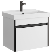 Подвесная тумба Aqwella Urban 60 см с одним ящиком в белом цвете, с умывальником (URB0106W)