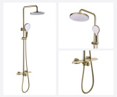 Комплект для ванны и душа Bronze de Luxe ICON, матовое золото (80112CG)