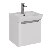 Тумба Lemark BUNO MINI 45 см под 1 раковину, подвесная, 1 ящик, цвет планки: Серый, цвет корпуса, фасада: Белый глянец (LM05BM45T) Тумба Lemark BUNO MINI 45 см под 1 раковину, подвесная, 1 ящик, цвет планки: Серый, цвет корпуса, фасада: Белый глянец (LM05BM45T)