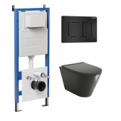 Комплект 3 в 1: инсталляция 900.K31.01.000+клавиша 700.K31.04.21M.21M черный мат.+унитаз GR-4477BMSQ (97.4477BMSQ.04.21M)