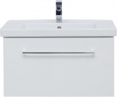 Тумба подвесная с умывальником Гармония 80, белый глянец - BIG INN 80 (77.0203W)