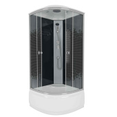 Душ.каб. NG-7507-14BLACK (800х800х2150) высокий поддон(40см) стекло МОЗАИКА 4 места (7507)