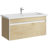 Подвесная тумба Aqwella Urban 100 см с одним ящиком в цвете дуб давос, с умывальником (URB0110DD)