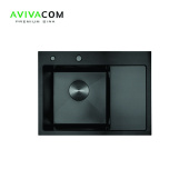 Кухонная мойка AVIVACOM 58*48 нано-черный, левая (NB5848L)