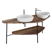 Столешница Vitra Plural 160 см под 2 раковины, цвет американский орех (64043)