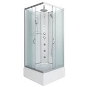 Душ.каб. NG-1108-14BKTG (900х900х2100-2400) средний поддон(26см) стекло МАТОВОЕ 4 места с полкой (11081424BKTG)