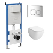 Комплект 3 в 1: инсталляция 900.K31.01.000+клавиша 700.K31.02.100.100 хром глянцевый+унитаз GR-4447S (97.4447S.02.100)